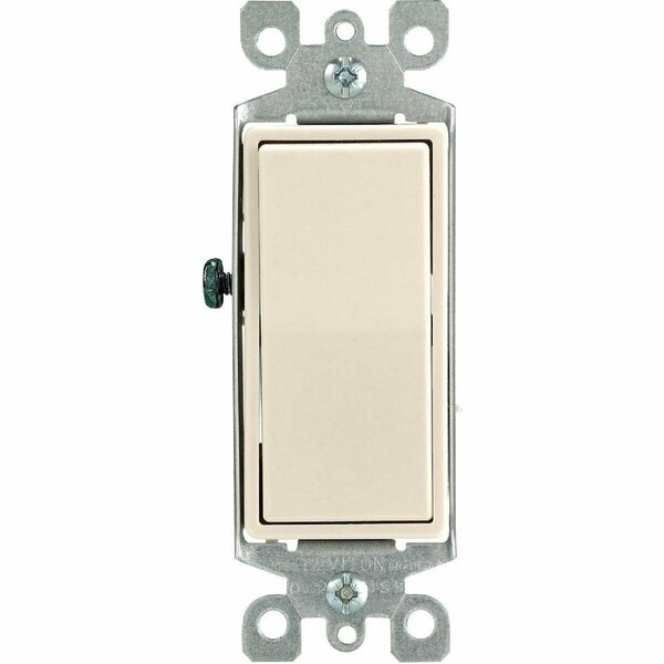 Leviton Decora Rocker Light Almond 15A Grounded 3-Way Switch S16-05603-2TS